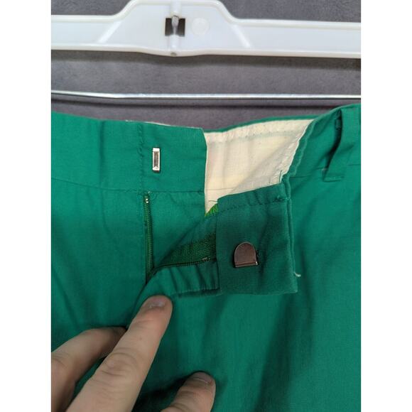 Idle Time Shorts Mens 36 Green Chino Mid Rise Hook Eye Flat Front Slash Pocket - Picture 6 of 8